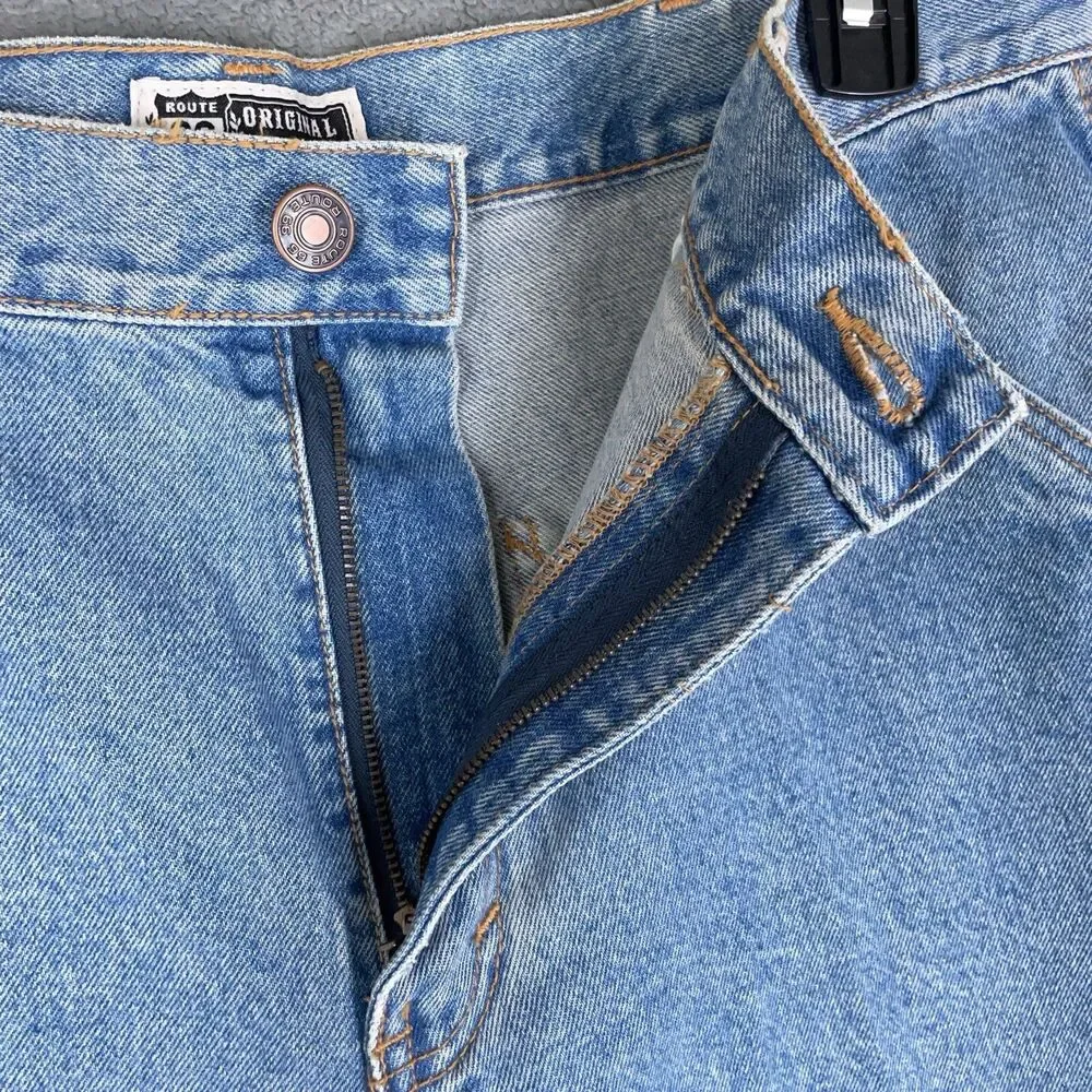 Route 66 Men's Carpenter Denim Shorts Blue Light Wash Hammer Loop Size 36